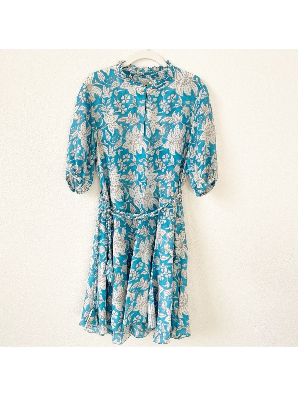 HANNAH ARTWEAR Gaia Silk Dress Size 1 US 6 Floral Colorful Bohemian